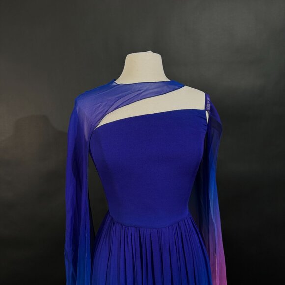 Brand New US 6 Georges Hobeika Ombré Chiffon Evening Dress - Picture 3 of 8